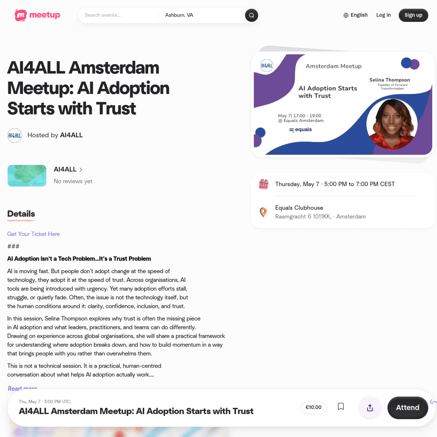 AI4ALL Amsterdam Meetup: AI Adoption Starts with Trust