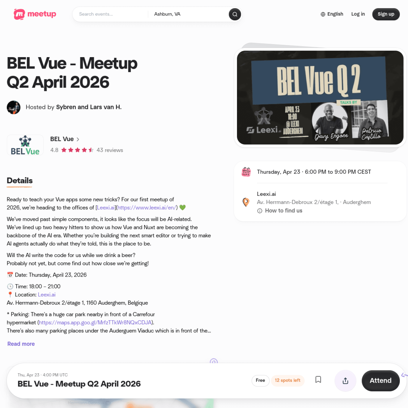 BEL Vue - Meetup Q2 April 2026