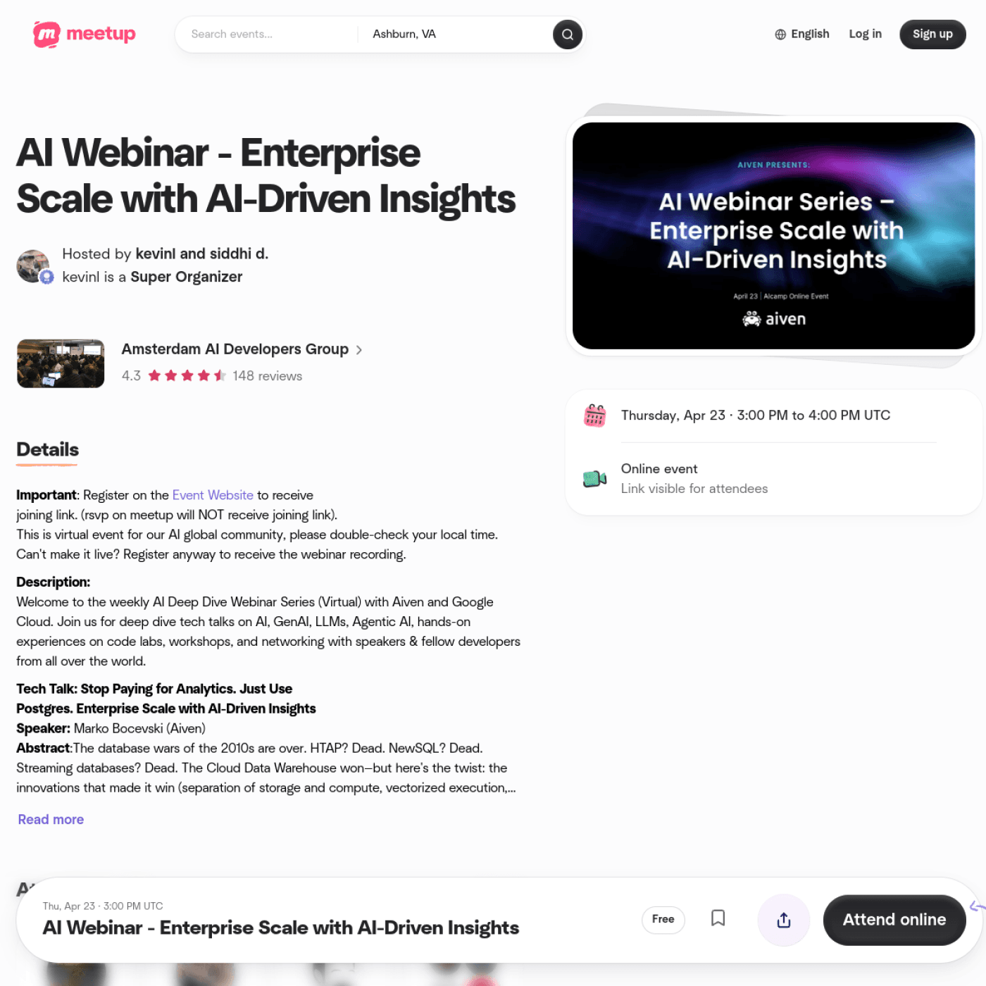 AI Webinar - Enterprise Scale with AI-Driven Insights cover
