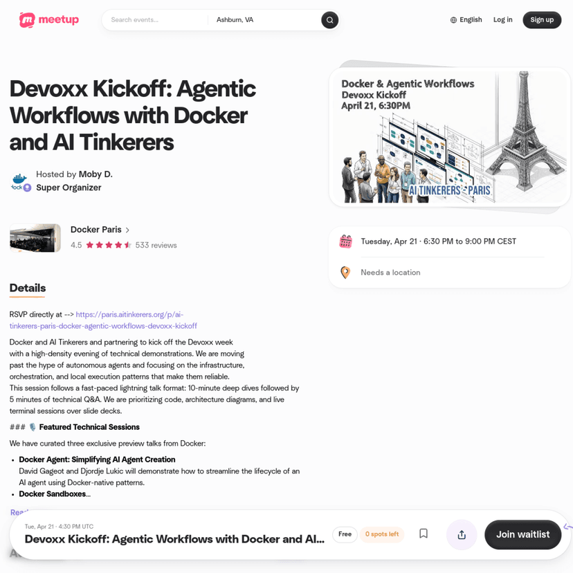 Devoxx Kickoff: Agentic Workflows with Docker and AI Tinkerers